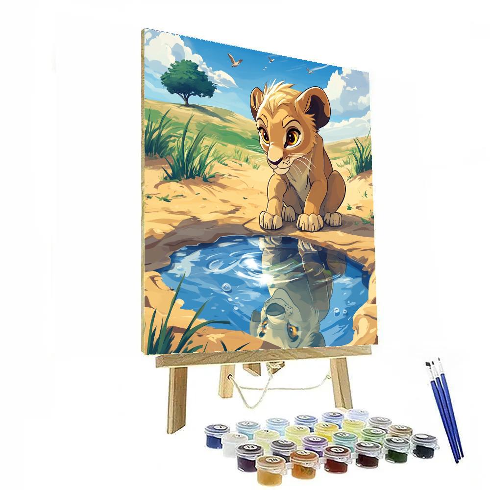 Nala Savannah Waterhole Watch Disney Inspired Number painting