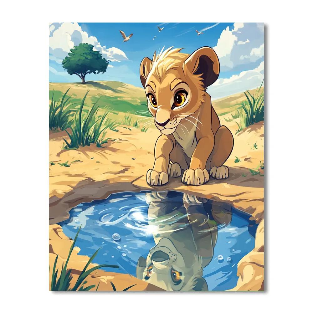 Nala Savannah Waterhole Watch Disney Inspired Number painting