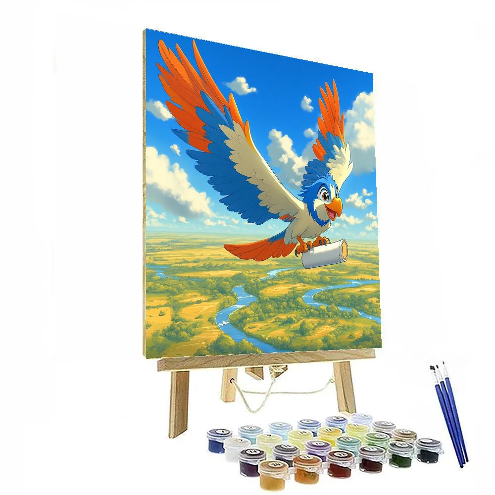 Zazu Sky Patrol Over Pride Lands Disney Inspired DIY paint by numbers