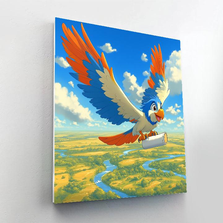 Zazu Sky Patrol Over Pride Lands Disney Inspired DIY paint by numbers