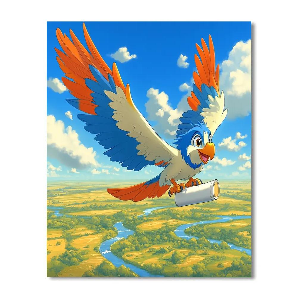 Zazu Sky Patrol Over Pride Lands Disney Inspired DIY paint by numbers