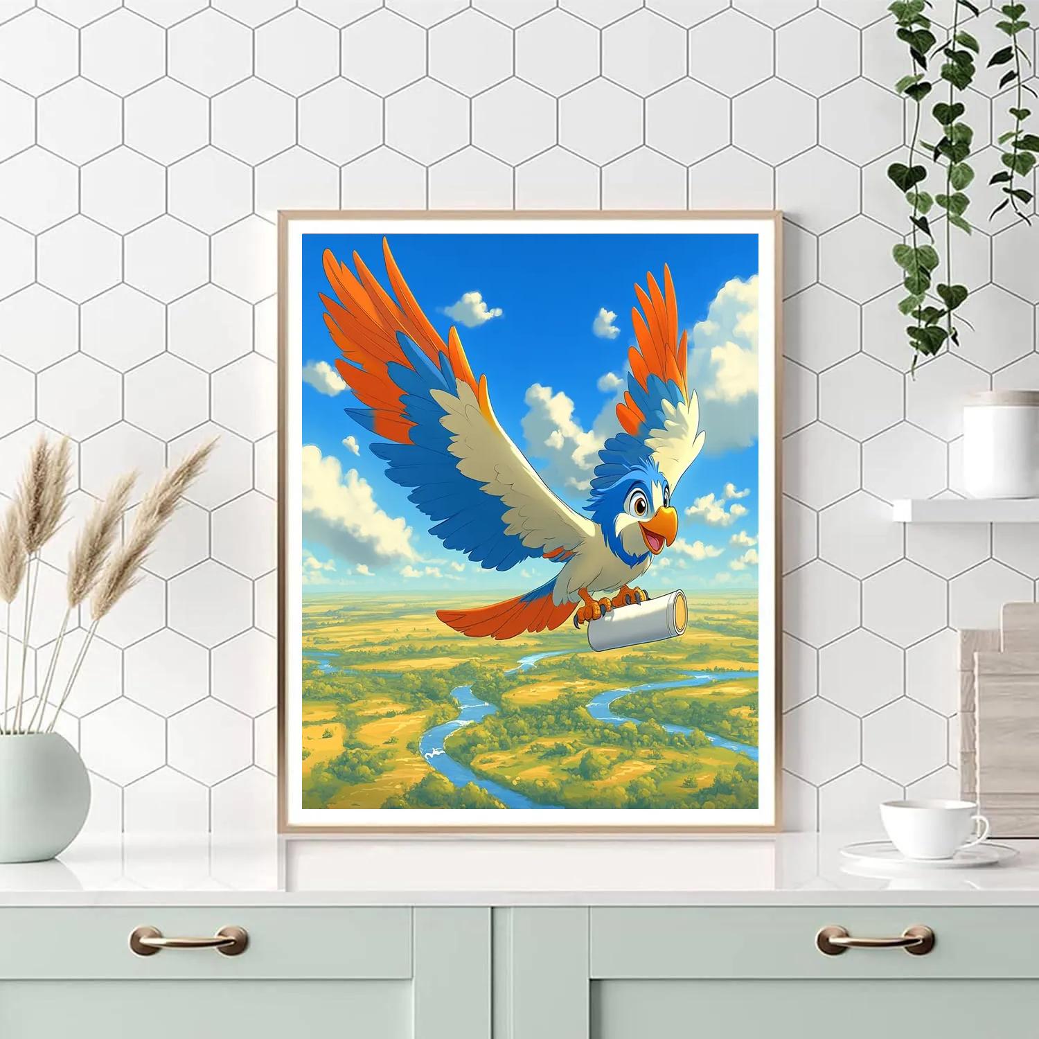 Zazu Sky Patrol Over Pride Lands Disney Inspired DIY paint by numbers
