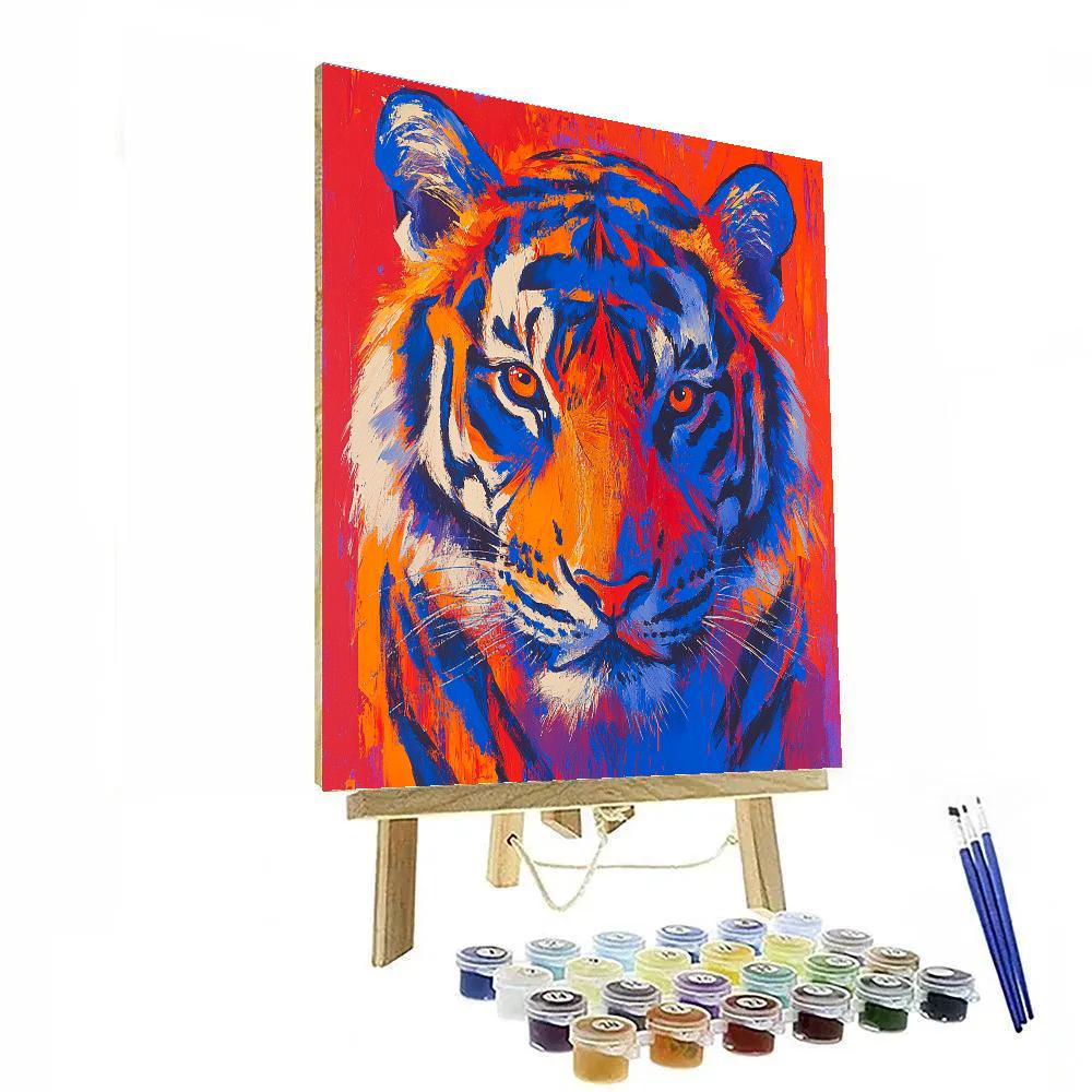 Franz Marc Inspired Red Tigers Numbered painting kits