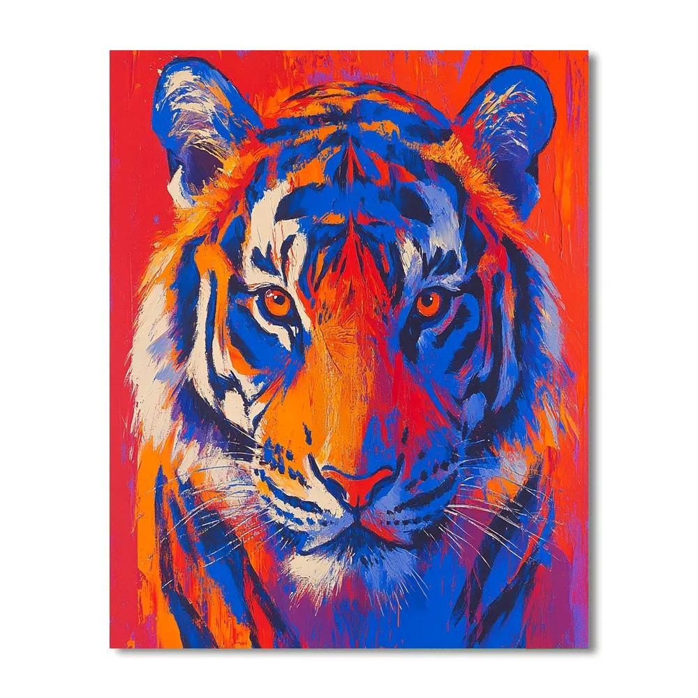 Franz Marc Inspired Red Tigers Numbered painting kits