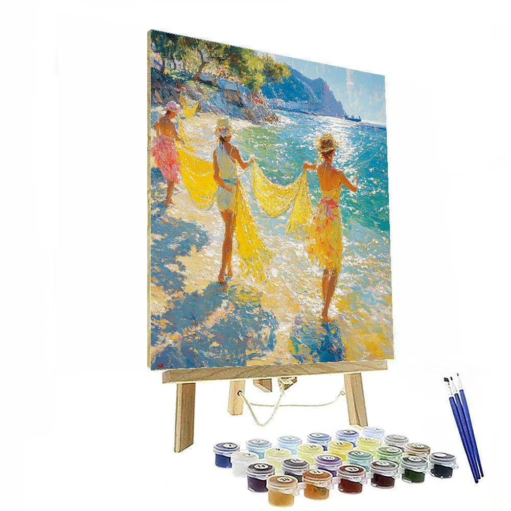 Sorolla Inspired Fisherwomen In Sunlight Paint by numbers kits