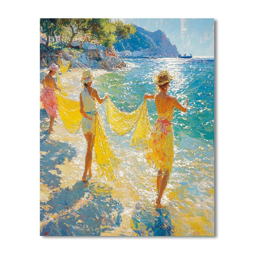 Sorolla Inspired Fisherwomen In Sunlight Paint by numbers kits