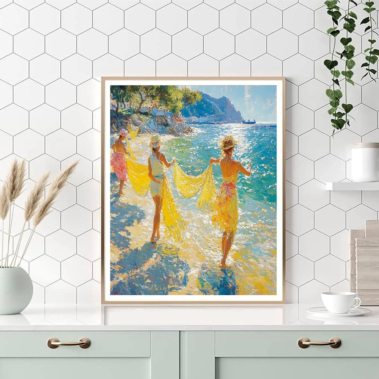 Sorolla Inspired Fisherwomen In Sunlight Paint by numbers kits
