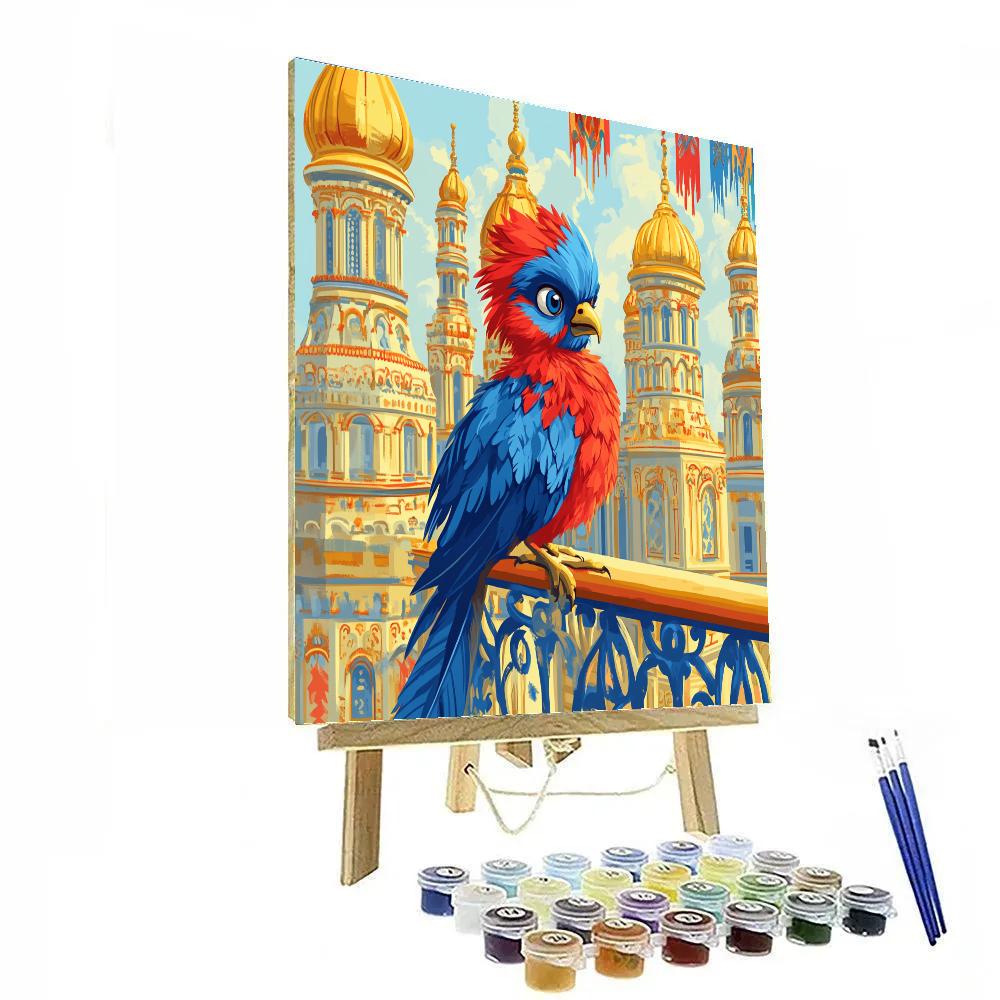 Iago Palace Balcony Feather Ruffle Disney Inspired paint by numbers