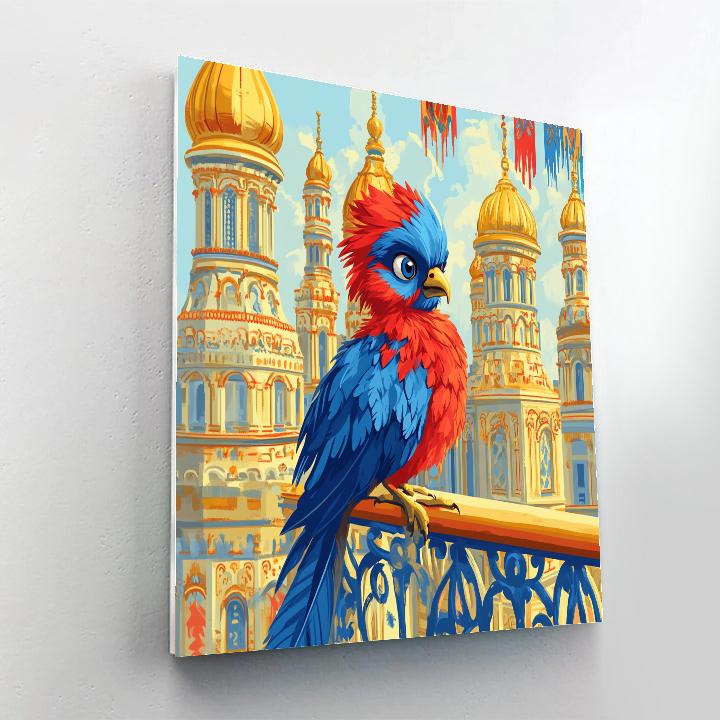 Iago Palace Balcony Feather Ruffle Disney Inspired paint by numbers