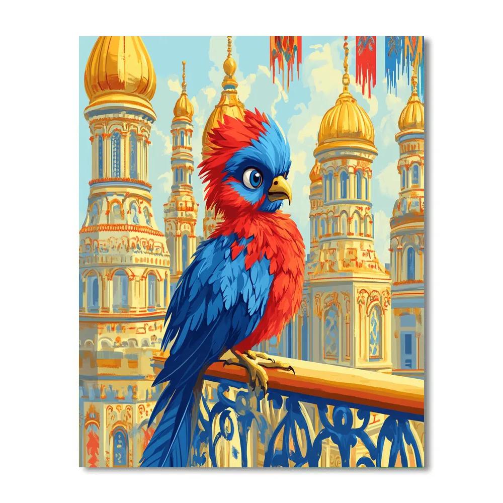 Iago Palace Balcony Feather Ruffle Disney Inspired paint by numbers