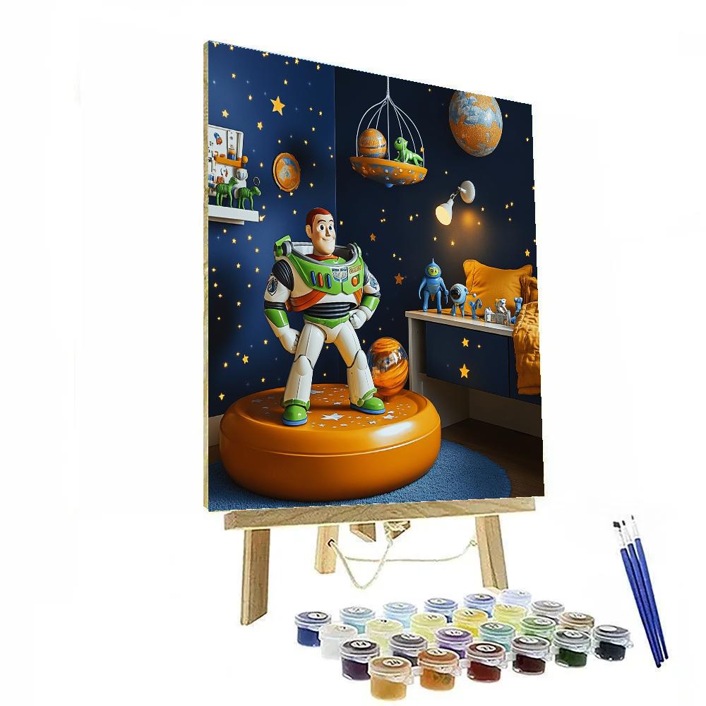 Buzz Lightyear Galactic Bedroom Launch Disney Inspired Painting by numbers kit