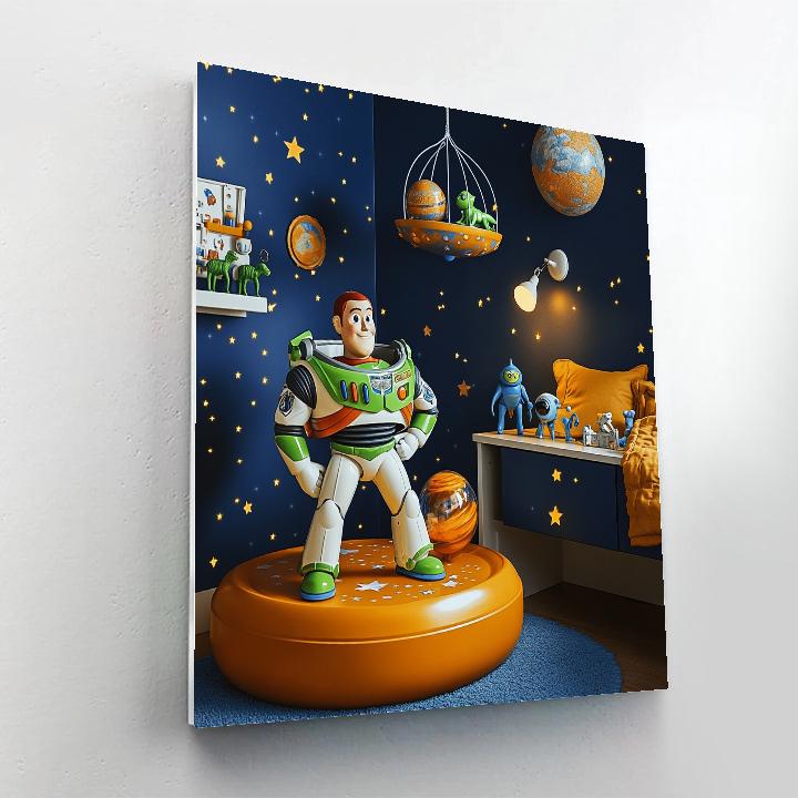 Buzz Lightyear Galactic Bedroom Launch Disney Inspired Painting by numbers kit