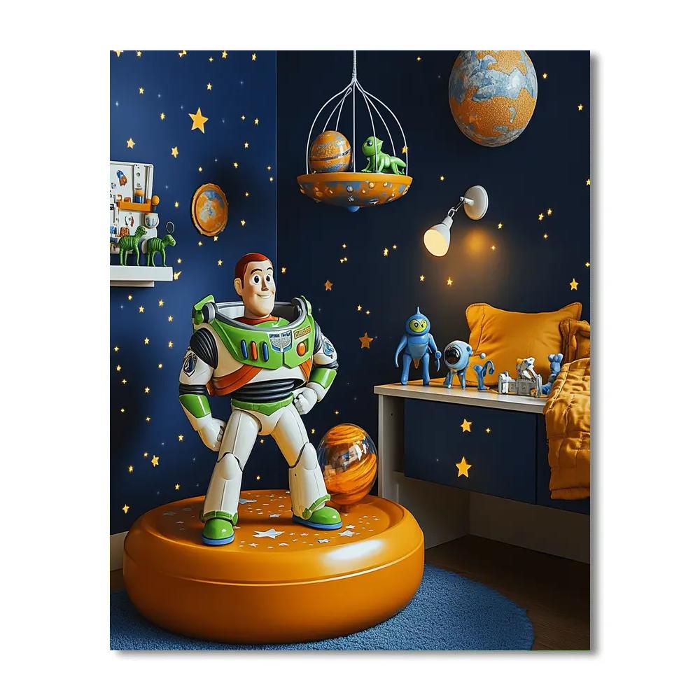 Buzz Lightyear Galactic Bedroom Launch Disney Inspired Painting by numbers kit