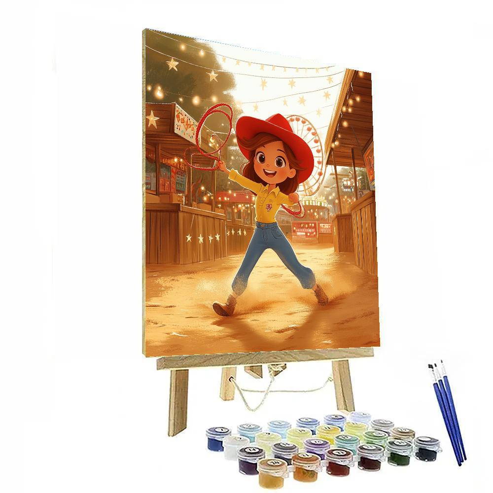 Jessie Western Carnival Lasso Spin Disney Inspired Number painting