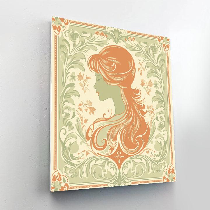 Alphonse Mucha Inspired Perfume Ad painting number kit