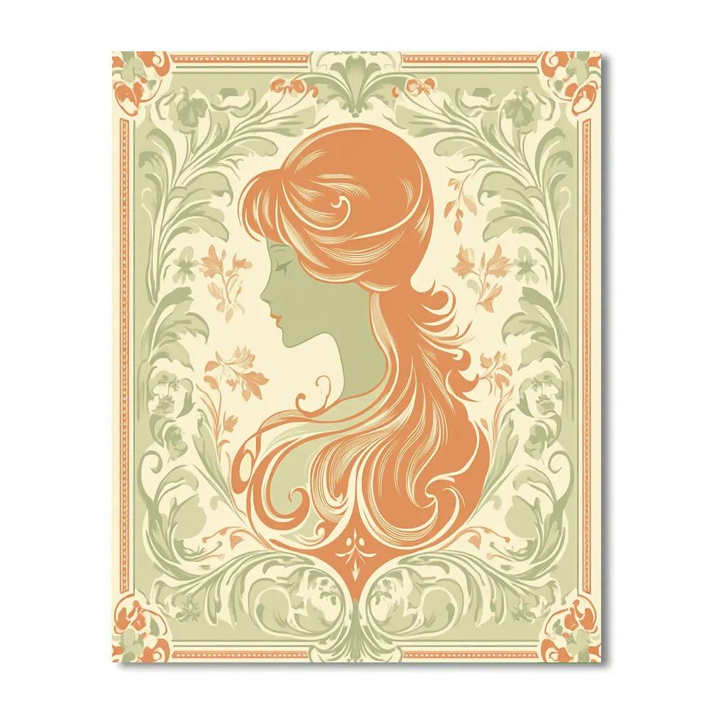 Alphonse Mucha Inspired Perfume Ad painting number kit