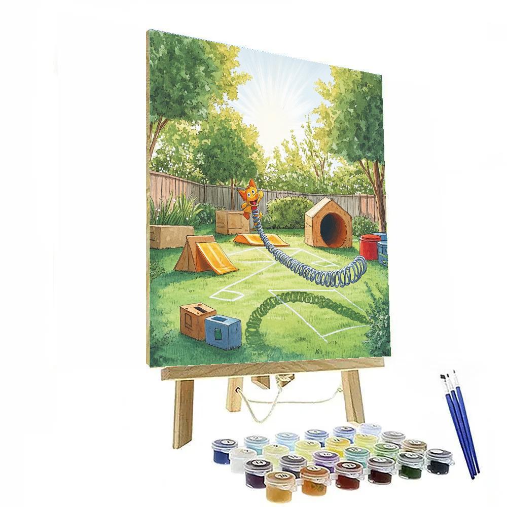 Slinky Dog Backyard Obstacle Run Disney Inspired Number painting