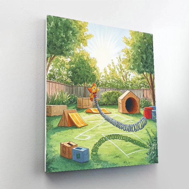 Slinky Dog Backyard Obstacle Run Disney Inspired Number painting