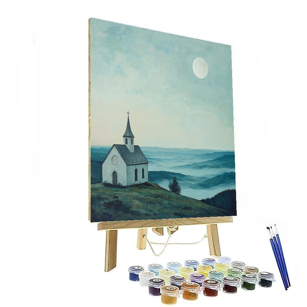 Caspar David Friedrich Inspired Moonlit Church Painting by numbers kit