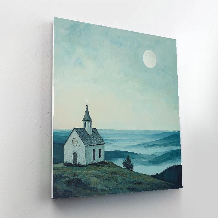 Caspar David Friedrich Inspired Moonlit Church Painting by numbers kit