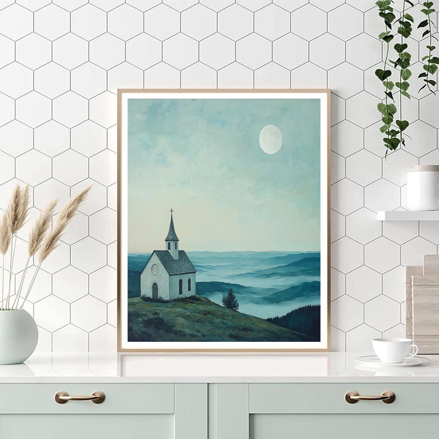 Caspar David Friedrich Inspired Moonlit Church Painting by numbers kit