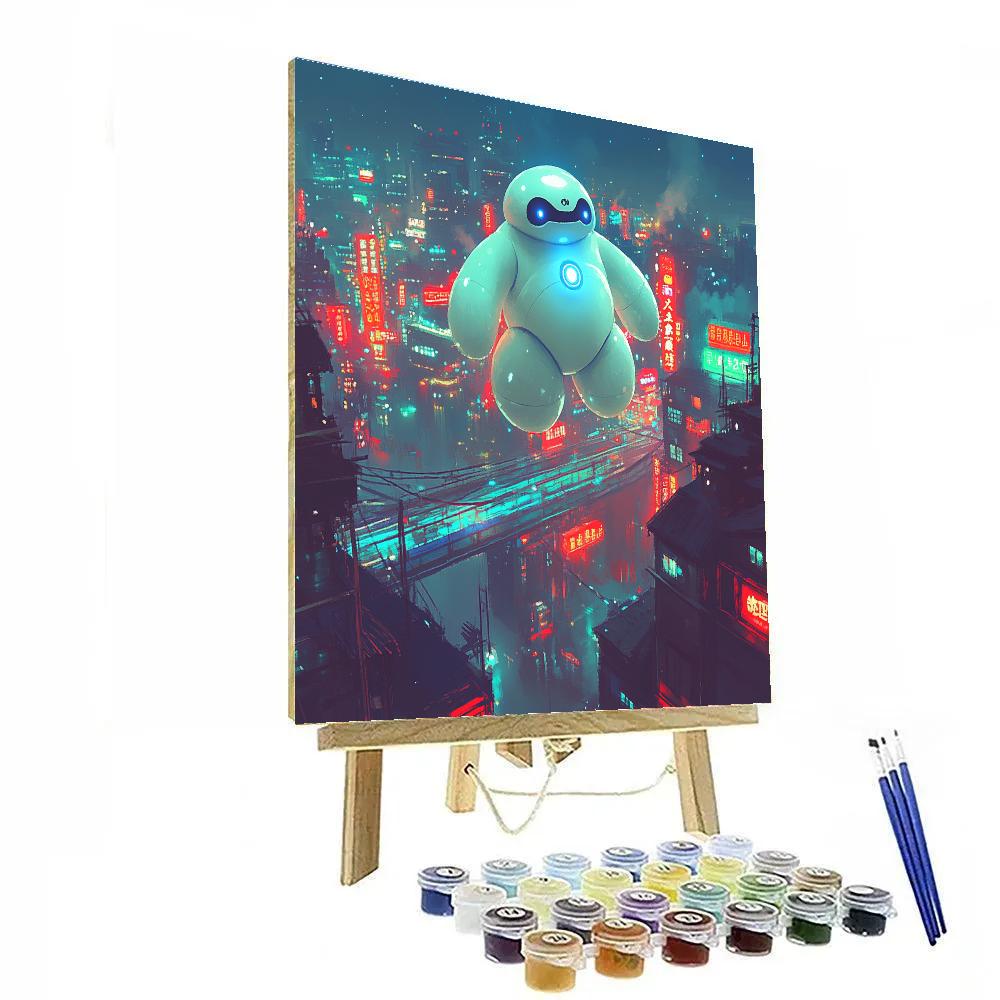 Baymax San Fransokyo Rooftop Scan Disney Inspired paint by number