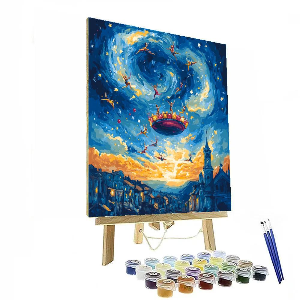 Marc Chagall Inspired Circus At Night paint by number