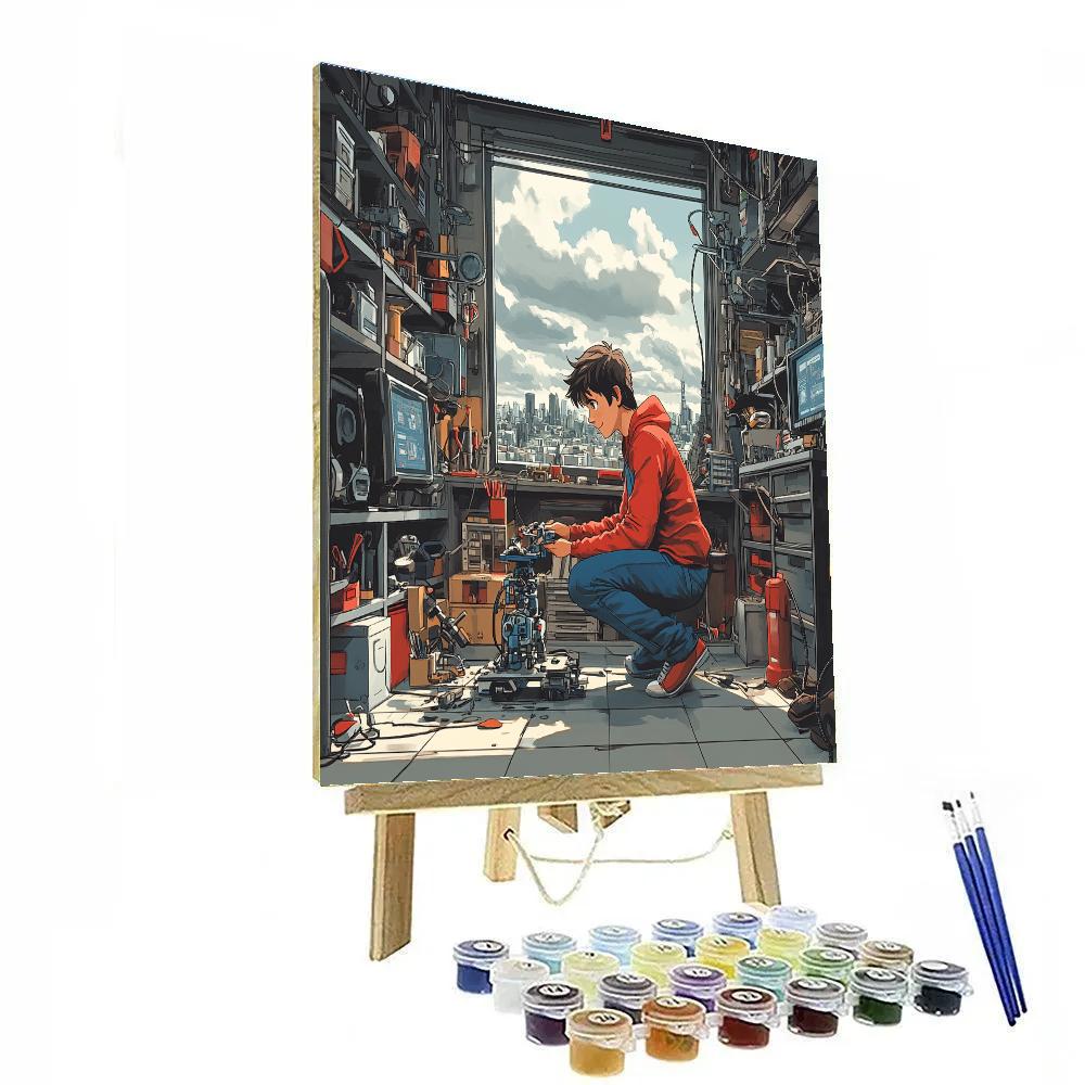 Hiro Hamada Garage Bot Workshop Disney Inspired paint by color