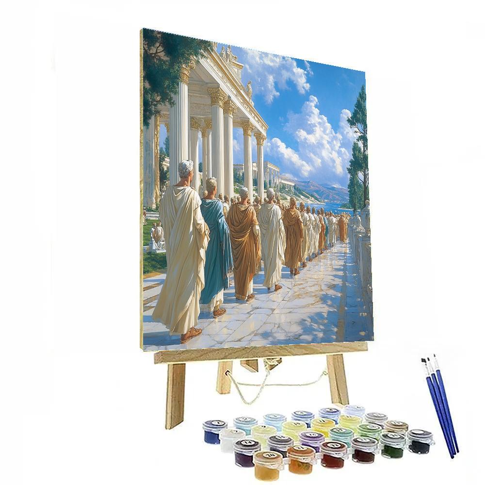 Jacques Louis David Inspired Civic Procession paint by color