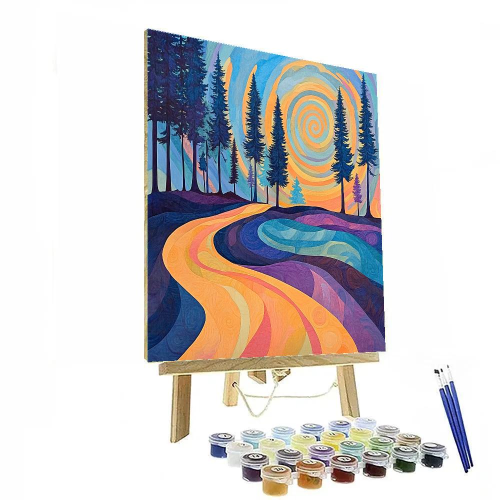 Wassily Kandinsky Inspired Aurora Forest Painting by numbers kit
