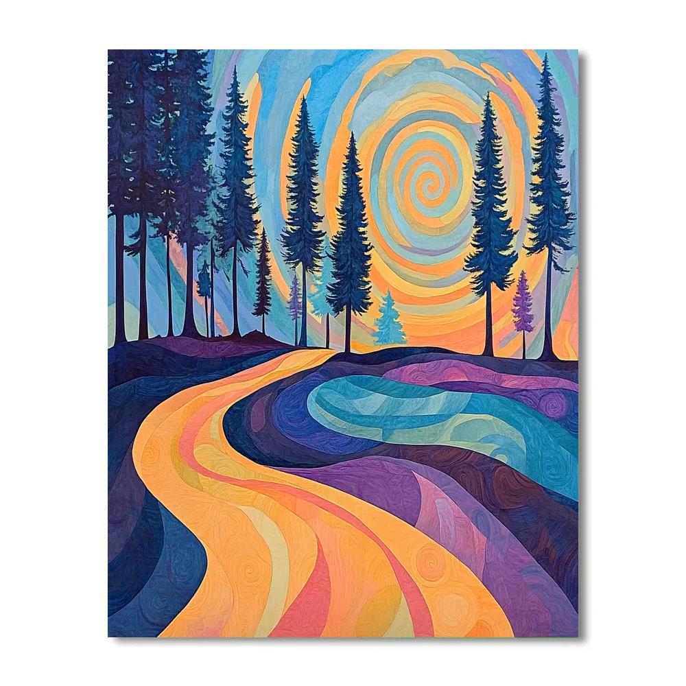 Wassily Kandinsky Inspired Aurora Forest Painting by numbers kit