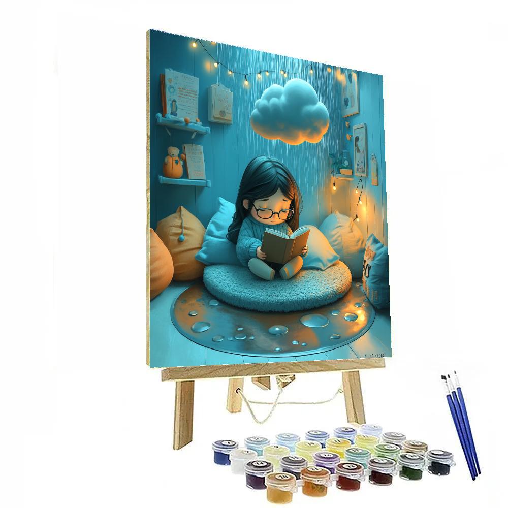 Sadness Rain Cloud Reading Spot Disney Inspired Number painting