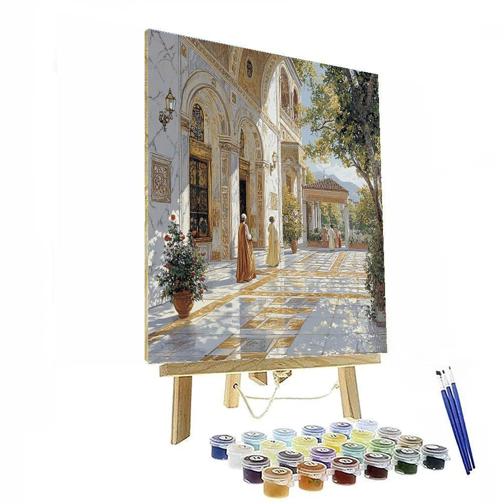 Lawrence Alma Tadema Inspired Marble Courtyard paint by number