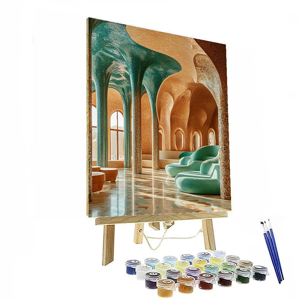 Antoni Gaudi Inspired Spiral Staircase paint by color