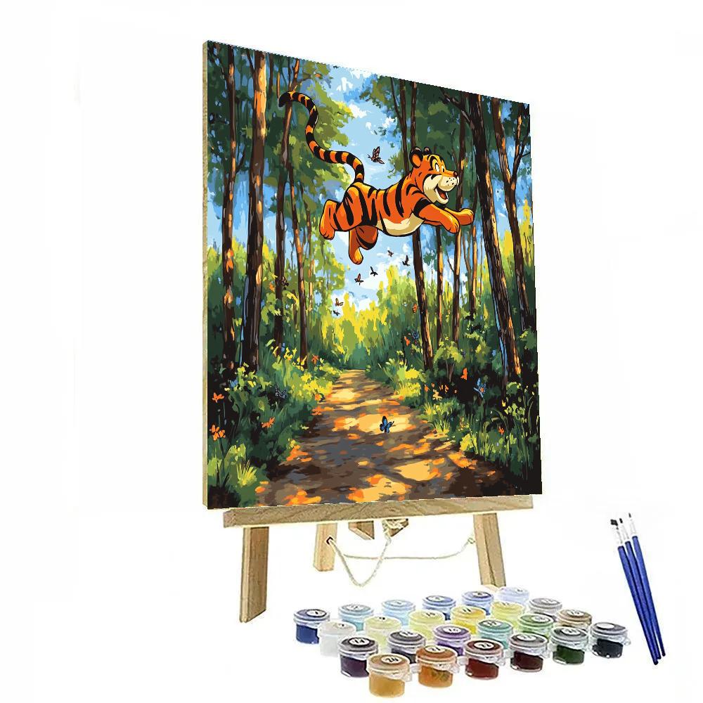 Tigger Springy Forest Path Bounce Disney Inspired painting number kit