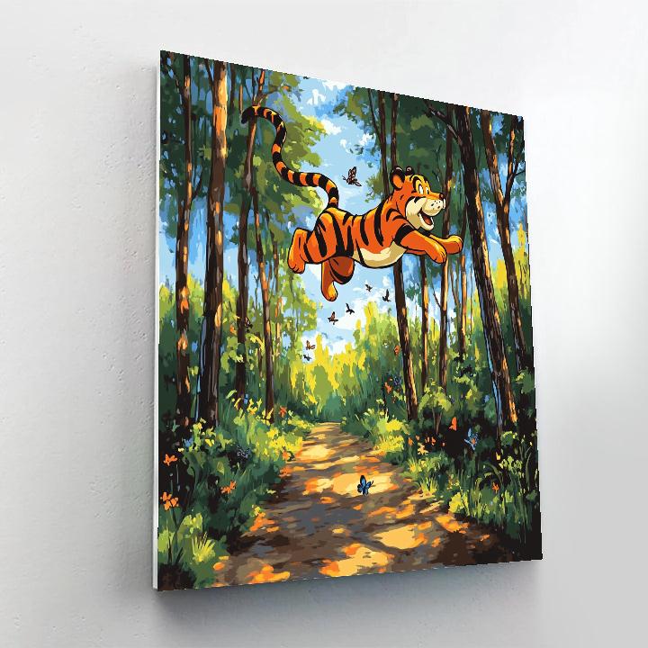 Tigger Springy Forest Path Bounce Disney Inspired painting number kit