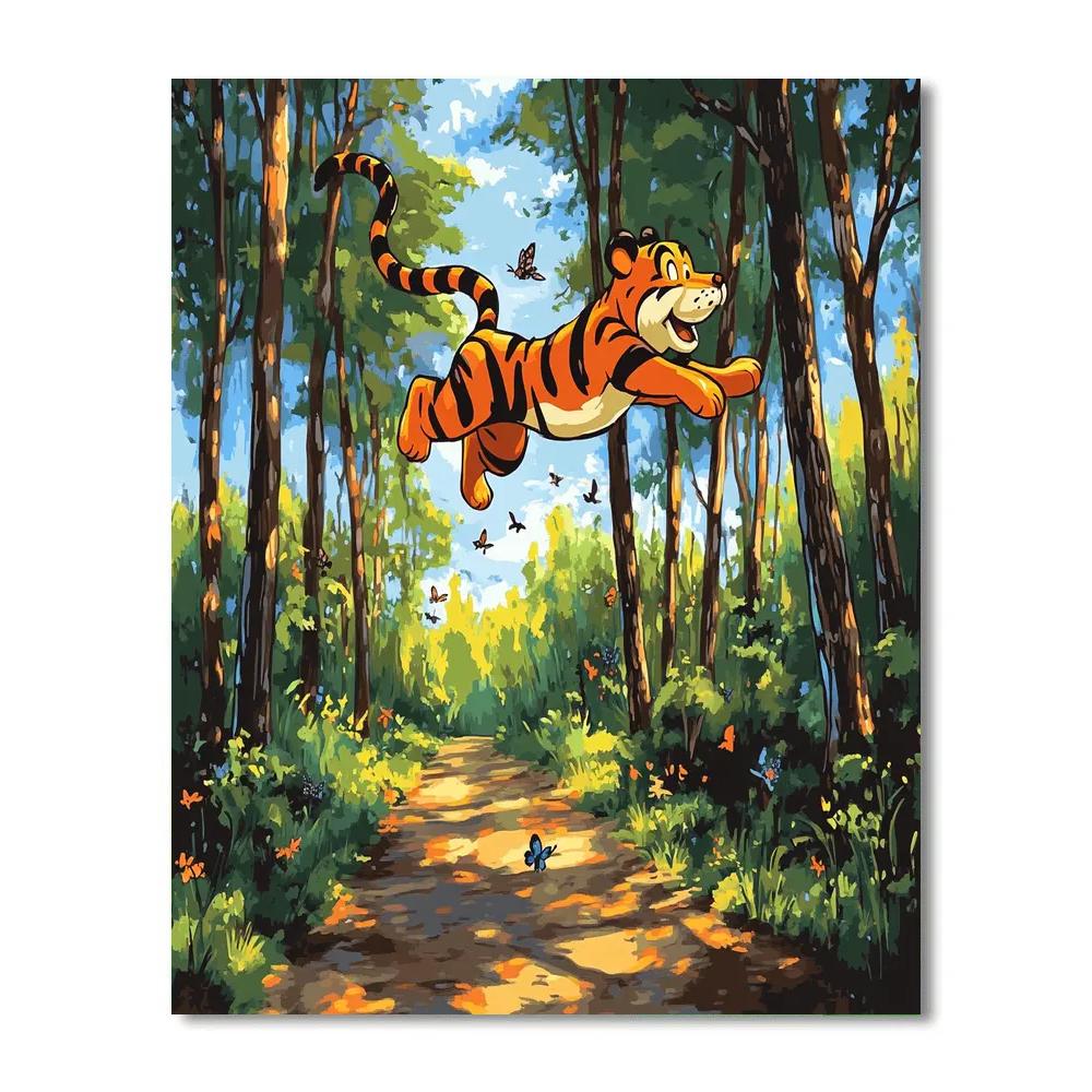 Tigger Springy Forest Path Bounce Disney Inspired painting number kit