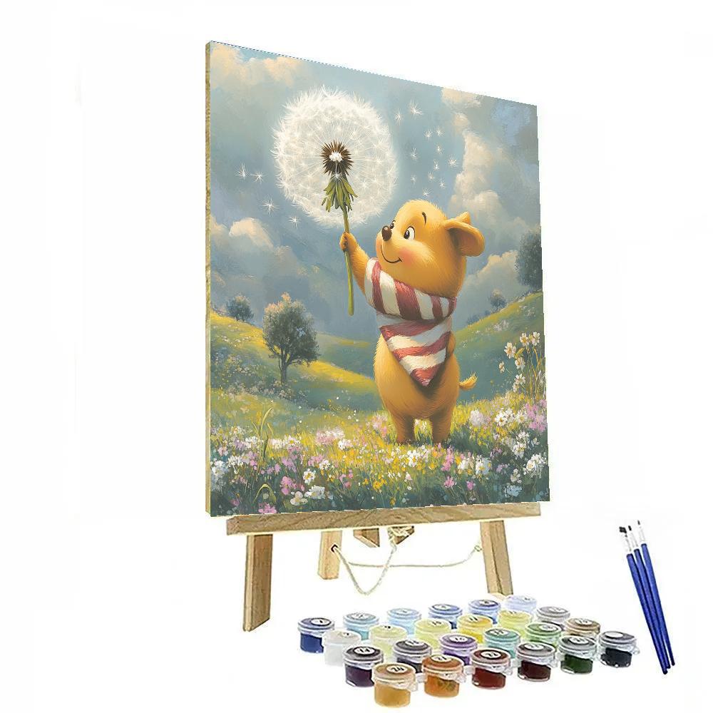 Piglet Windy Dandelion Meadow Disney Inspired Number painting