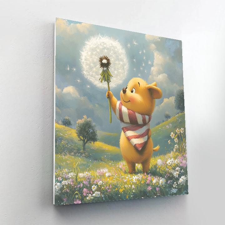 Piglet Windy Dandelion Meadow Disney Inspired Number painting