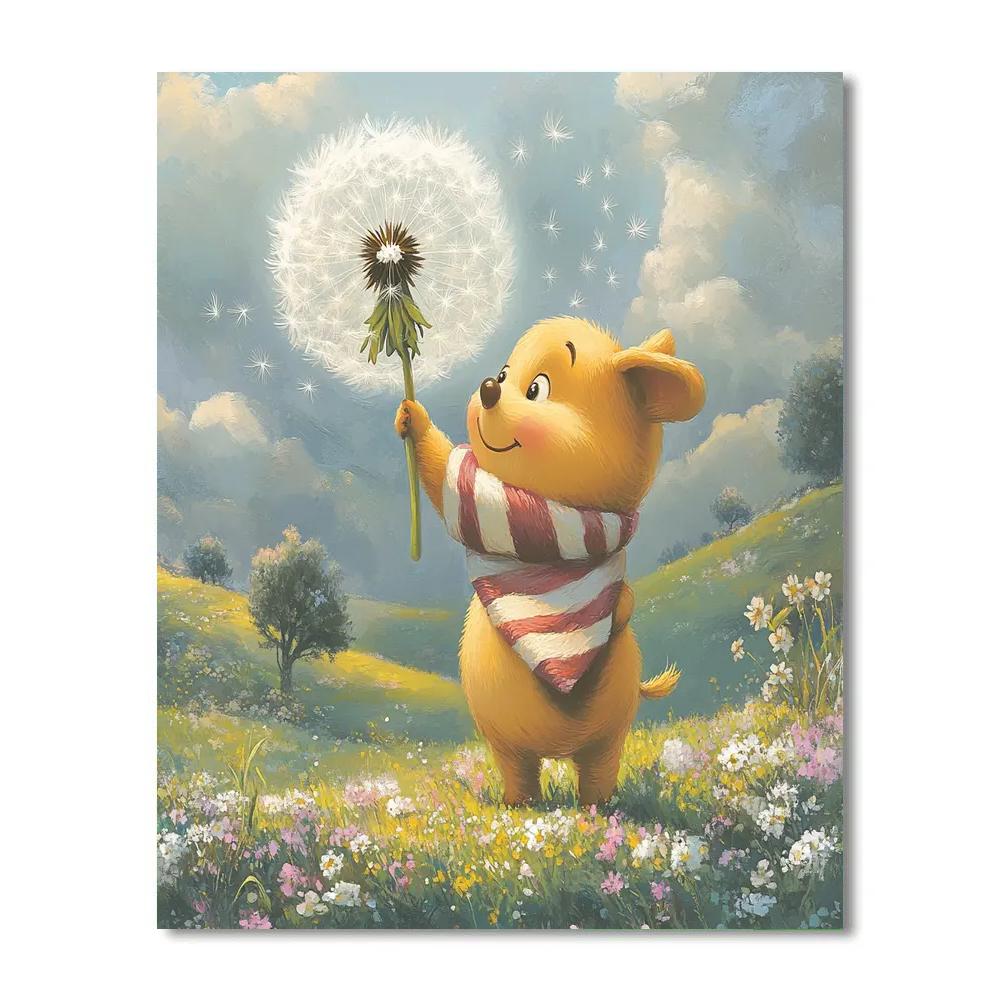 Piglet Windy Dandelion Meadow Disney Inspired Number painting