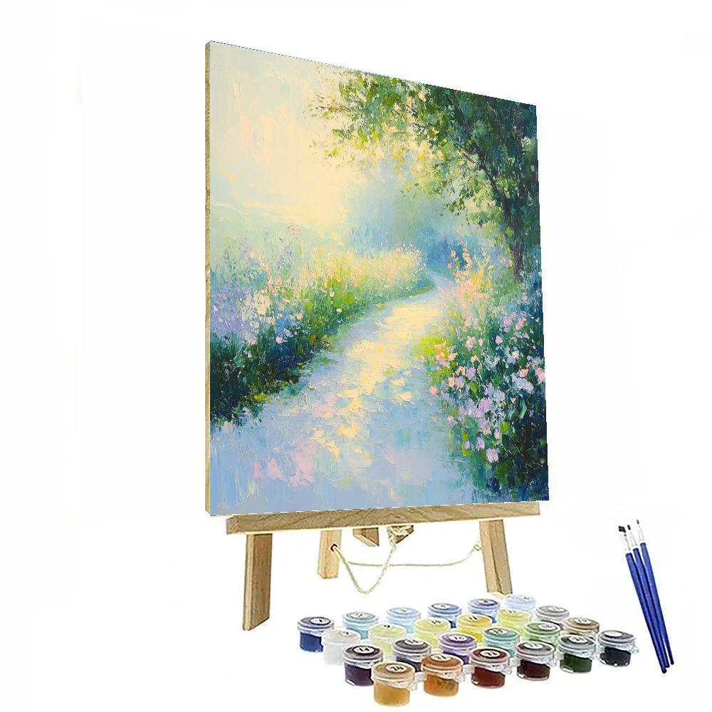 Monet Inspired Foggy Garden Path Painting by numbers kit