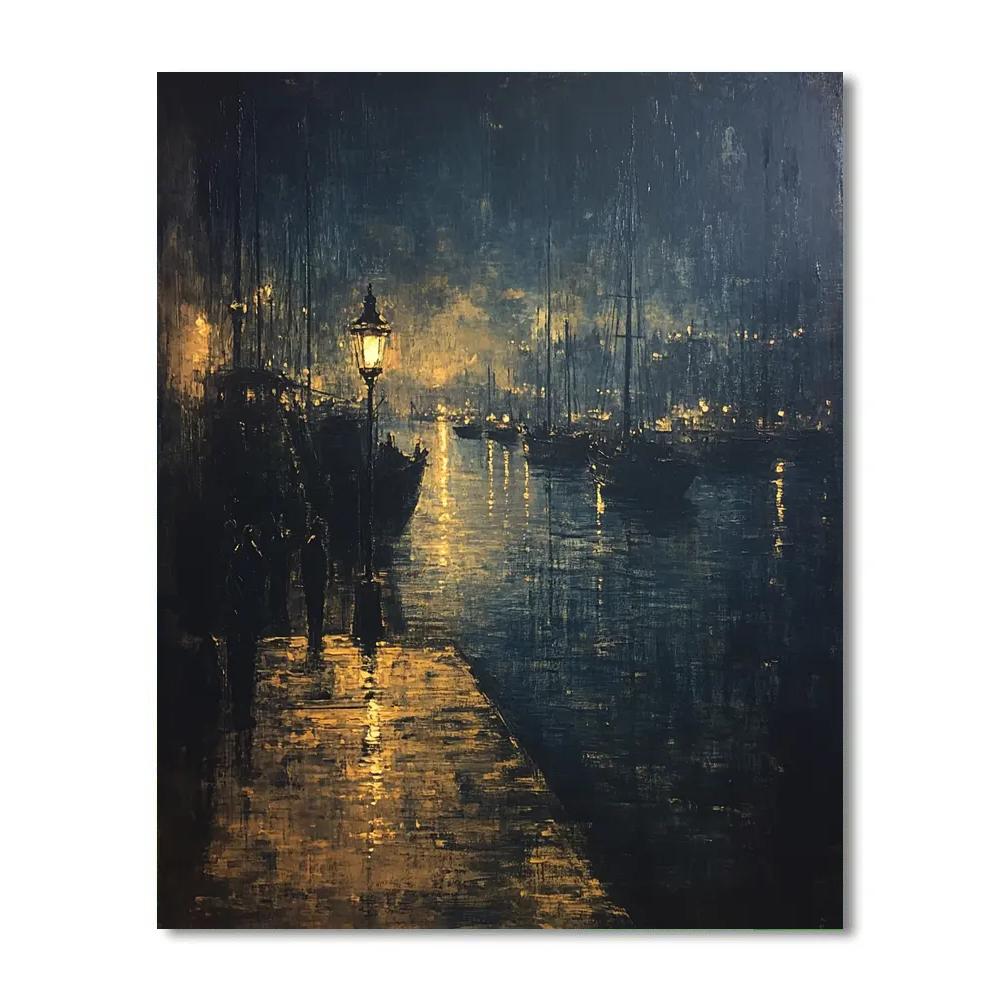 Rembrandt Inspired Old Harbour At Night painting number kit