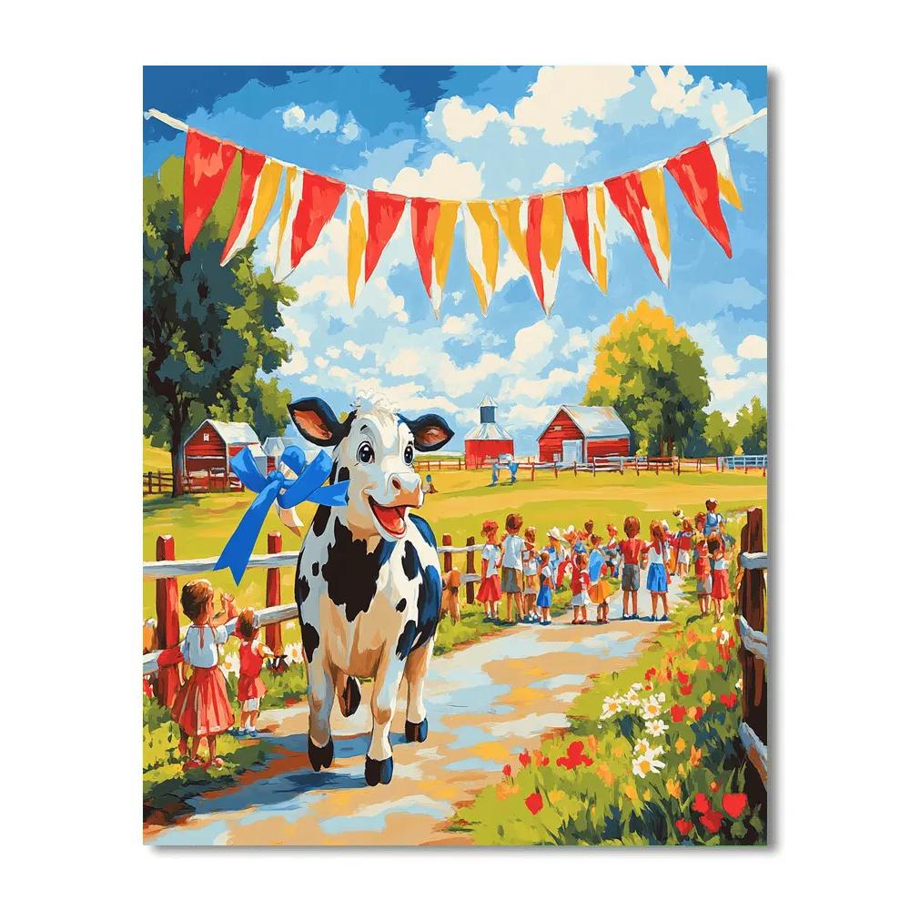 Clarabelle Cow Country Fair Parade Disney Inspired Number painting