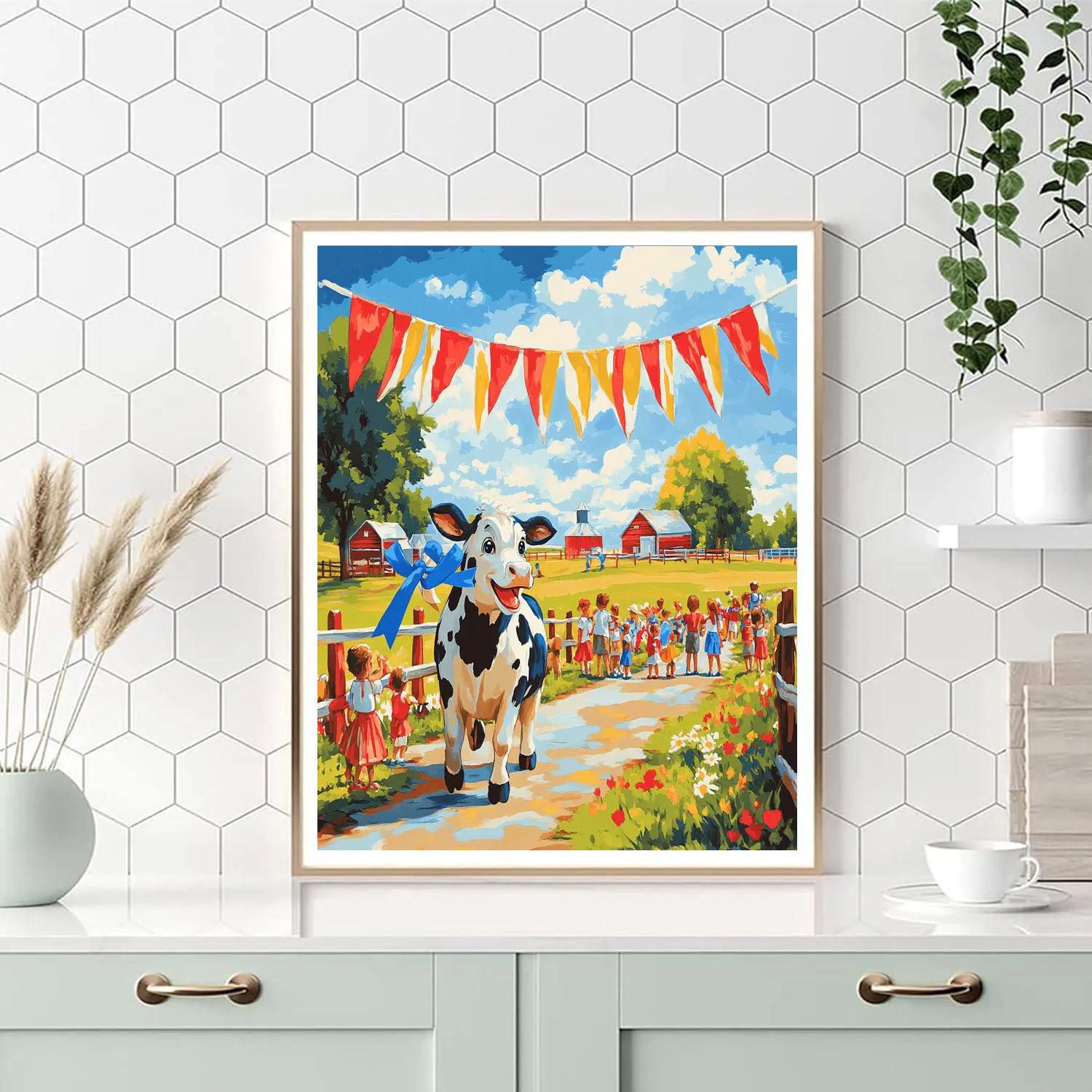 Clarabelle Cow Country Fair Parade Disney Inspired Number painting