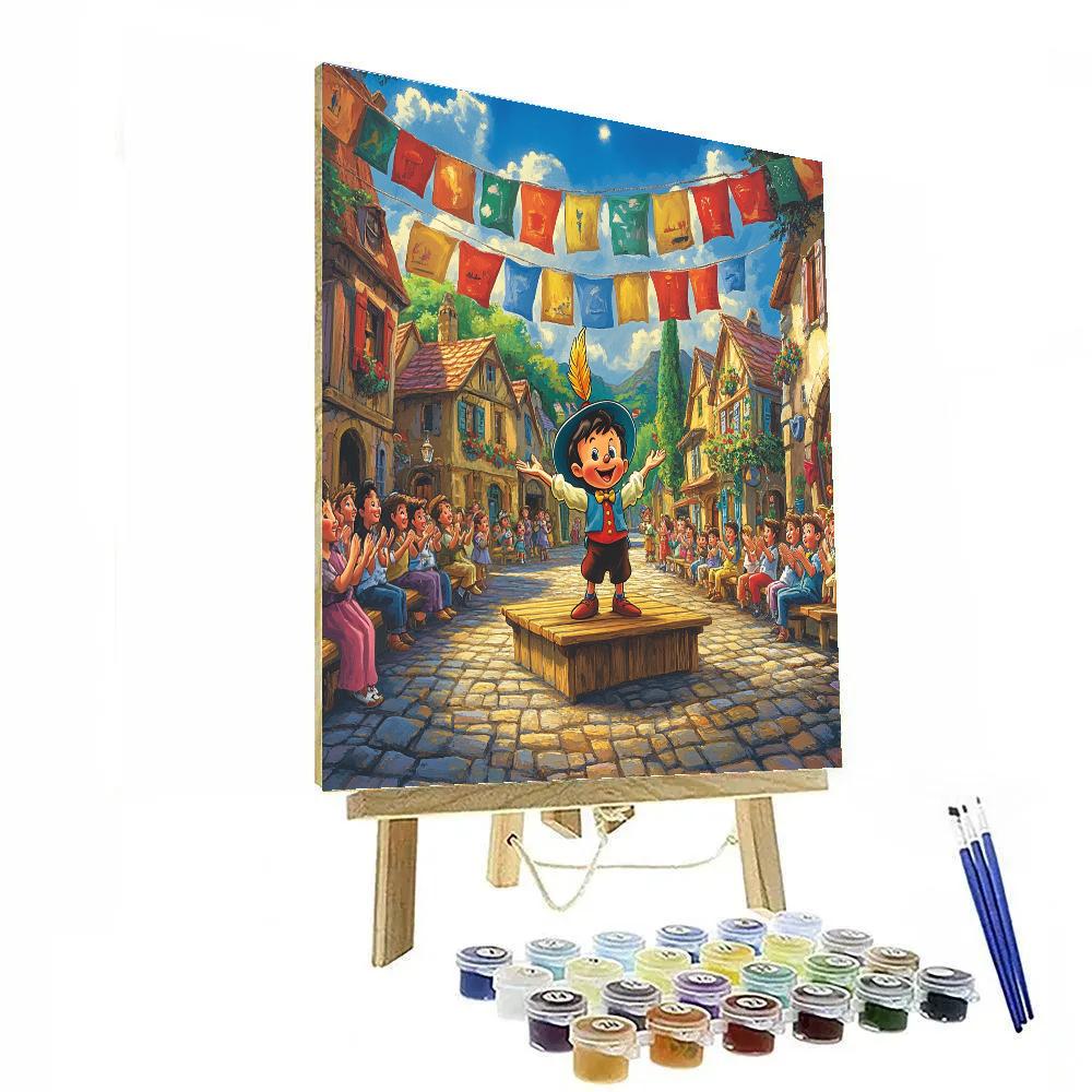 Pinocchio Village Puppet Show Surprise Disney Inspired Number painting