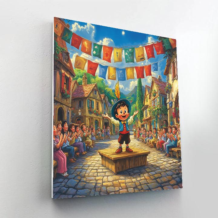 Pinocchio Village Puppet Show Surprise Disney Inspired Number painting