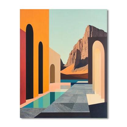 Salvador Dali Inspired Folding City painting number kit