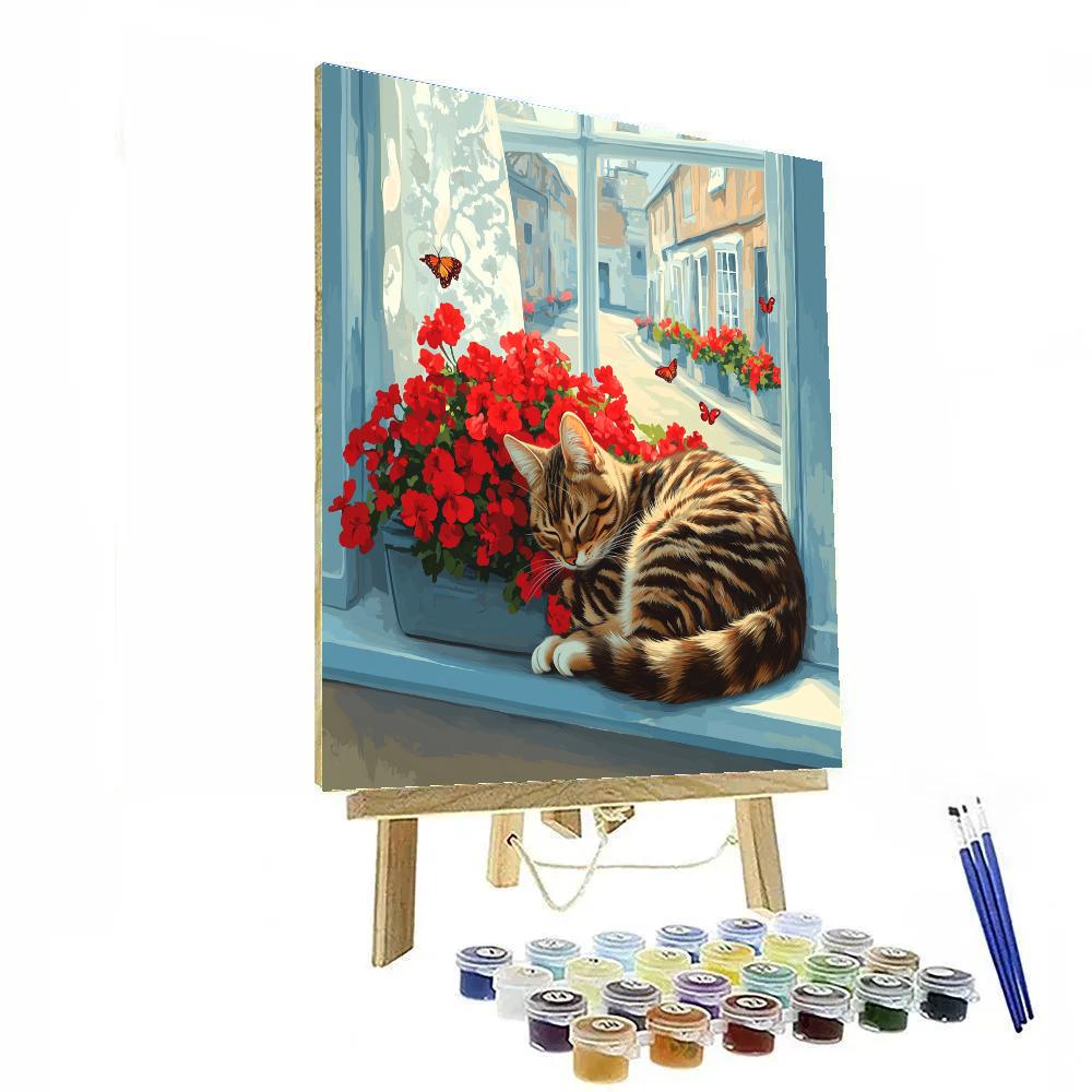Figaro Windowsill Garden Nap Disney Inspired painting number kit
