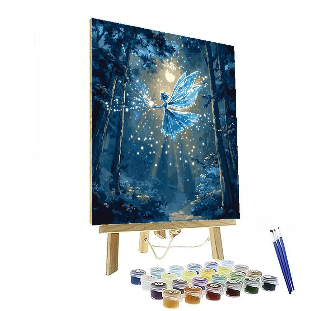 Blue Fairy Moonlit Forest Blessing Disney Inspired Paint by numbers art
