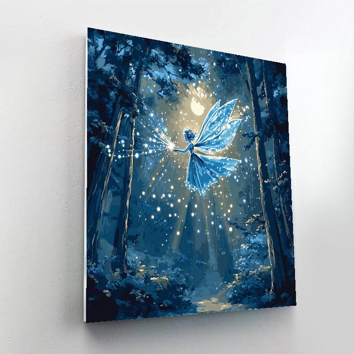 Blue Fairy Moonlit Forest Blessing Disney Inspired Paint by numbers art